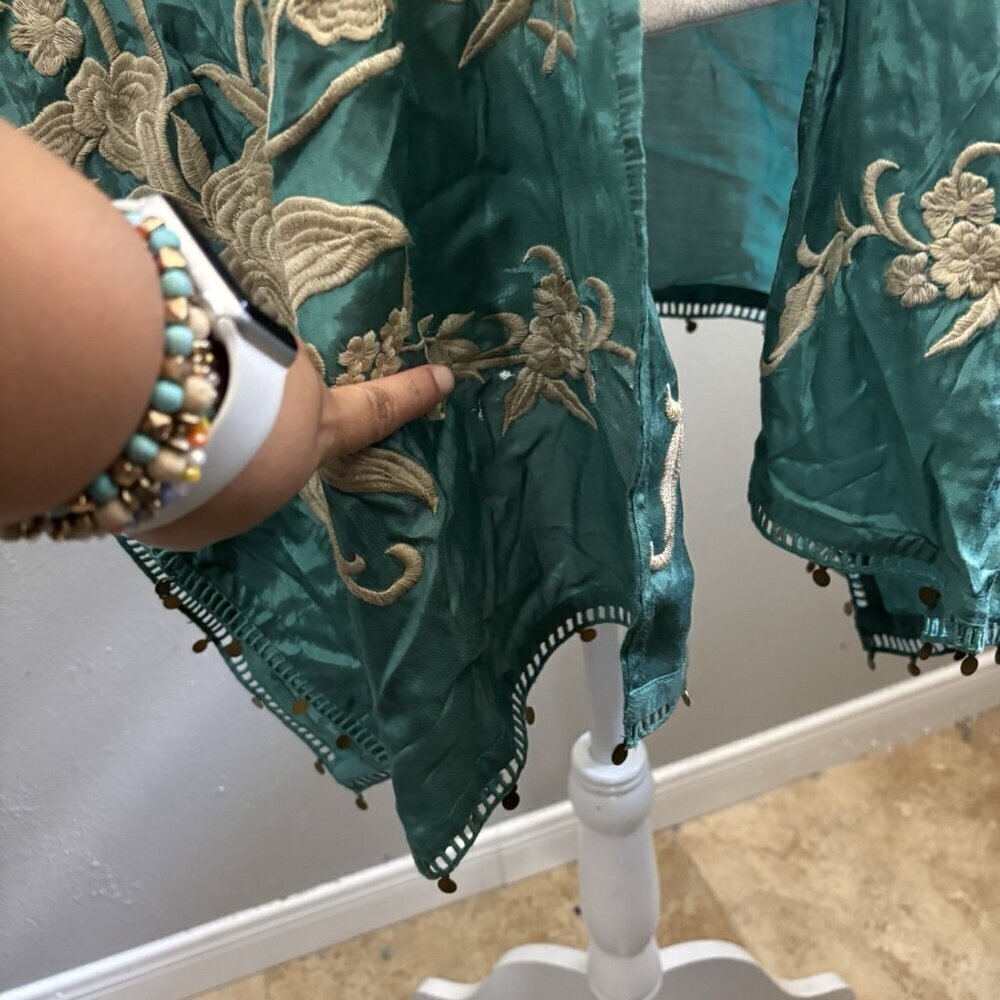 Soft Surroundings Embroidered Beaded Kimono Top Open Women Small/medium - Picture 3 of 14